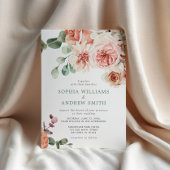 English Rose Bouquet Wedding Einladung