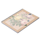 English Rose Butterfly Garden Wedbook Notizblock (Linke Seite)