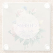 English Rose Butterfly Garden Wedding Cheers Glasuntersetzer (Rückseite)