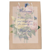 English Rose Butterfly Garden Wedding Mittlere Geschenktüte (Vorderseite)