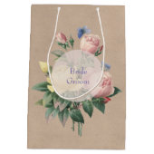 English Rose Butterfly Garden Wedding Mittlere Geschenktüte (Rückseite)