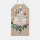 English Rose Butterfly Garden Wedding Vielen Dank Geschenkanhänger (Vorderseite)