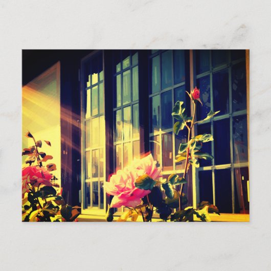 English Rose Einladungspostkarte (Vorderseite)