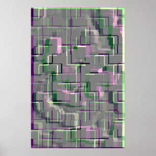 "English Rose Garden" Geometrische Kunst Poster