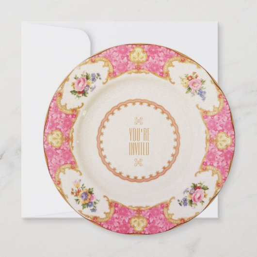 English Rose Garden Party Hoch Tee Einladung (Vorderseite)