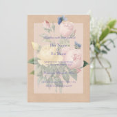 English Rose Garden Wedding Einladung (Stehend Vorderseite)