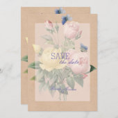 English Rose Garden Wedding Save the Date (Vorne/Hinten)
