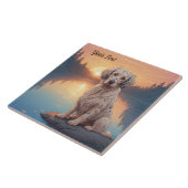 English Setter am See Fliese (Seite)