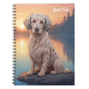 English Setter am See Notizblock