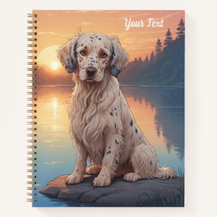 English Setter am See Notizblock