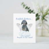 English Setter Angel Postkarte (Stehend Vorderseite)