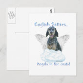 English Setter Angel Postkarte (Vorne/Hinten)