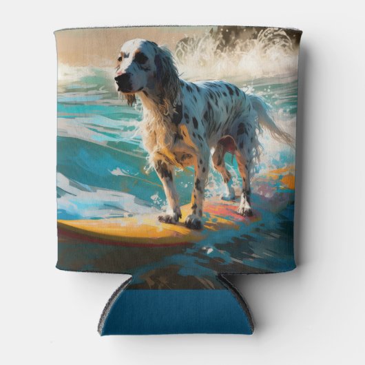 English Setter Beach Surfgrafik Dosenkühler (Vorderseite)