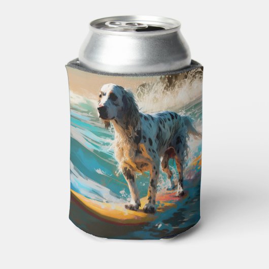 English Setter Beach Surfgrafik Dosenkühler (Kanne Rückseite)