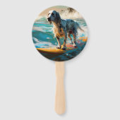English Setter Beach Surfgrafik Fächer (Rückseite)