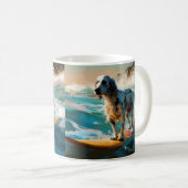 English Setter Beach Surfgrafik Kaffeetasse (VorderseiteRechts)