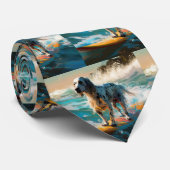 English Setter Beach Surfgrafik Krawatte (Gerollt)