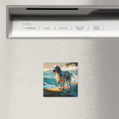 English Setter Beach Surfgrafik Magnet (In Situ (Geschirrspüler))