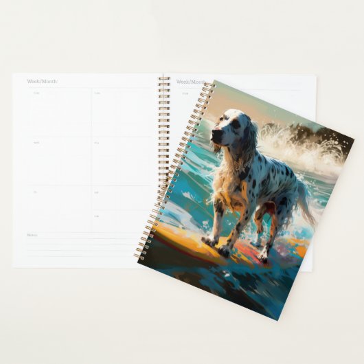English Setter Beach Surfgrafik Planer (Anzeige)