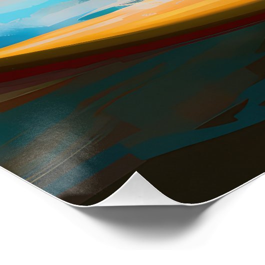 English Setter Beach Surfgrafik Poster (Ecke)