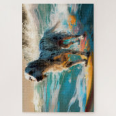 English Setter Beach Surfgrafik Puzzle (Vertikal)