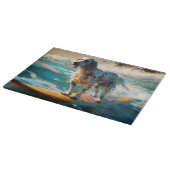 English Setter Beach Surfgrafik Schneidebrett (Ecke)