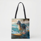English Setter Beach Surfgrafik Tasche (Vorderseite)