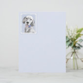 English Setter Blue Belton Malerei Hund Art (Stehend Vorderseite)
