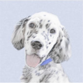 English Setter Blue Belton Malerei Hund Art Aufkleber (Vorderseite)