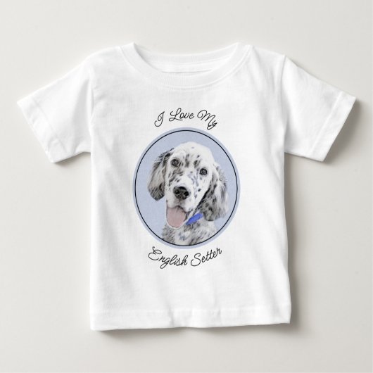 English Setter Blue Belton Malerei Hund Art Baby T-shirt (Vorderseite)