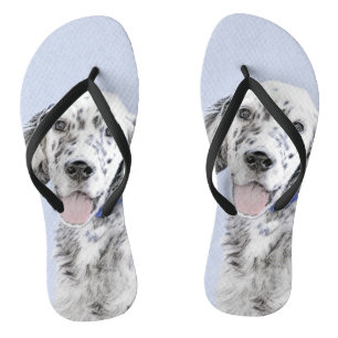 English Setter Blue Belton Malerei Hund Art Badesandalen