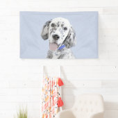 English Setter Blue Belton Malerei Hund Art Banner (Insitu)