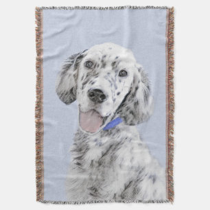English Setter Blue Belton Malerei Hund Art Decke