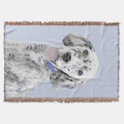 English Setter Blue Belton Malerei Hund Art Decke (Vorderseite)