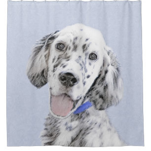 English Setter Blue Belton Malerei Hund Art Duschvorhang