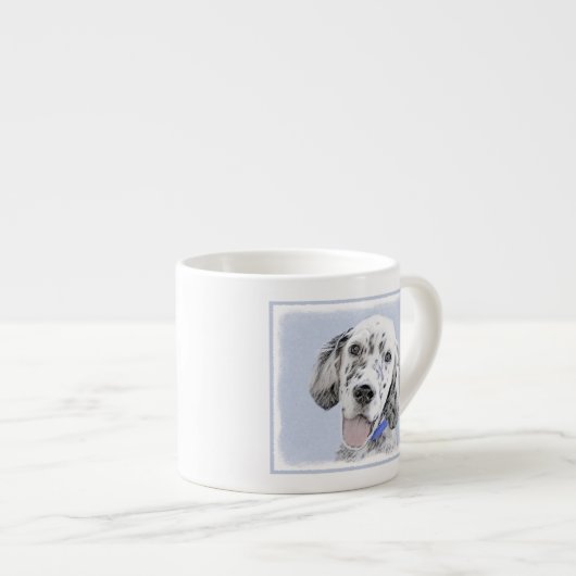 English Setter Blue Belton Malerei Hund Art Espressotasse (Vorderseite Rechts)