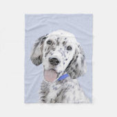 English Setter Blue Belton Malerei Hund Art Fleecedecke (Vorderseite)