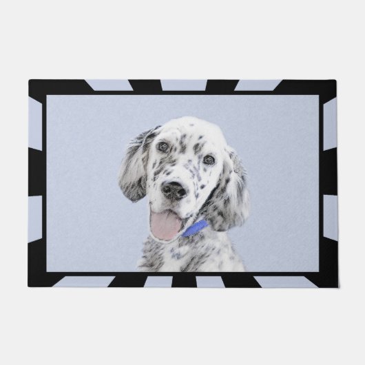 English Setter Blue Belton Malerei Hund Art Fußmatte (Vorderseite)