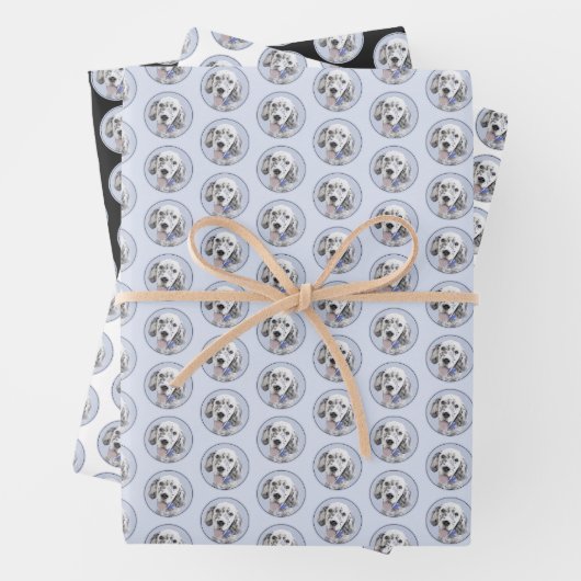 English Setter Blue Belton Malerei Hund Art Geschenkpapier Set (Beispiel)