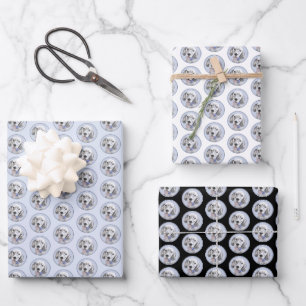 English Setter Blue Belton Malerei Hund Art Geschenkpapier Set