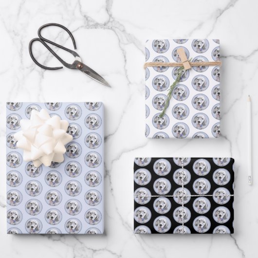 English Setter Blue Belton Malerei Hund Art Geschenkpapier Set (Vorderseite)