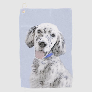 English Setter Blue Belton Malerei Hund Art Golfhandtuch