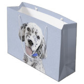 English Setter Blue Belton Malerei Hund Art Große Geschenktüte (Rückseite Schrägansicht)