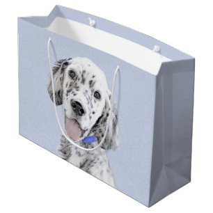 English Setter Blue Belton Malerei Hund Art Große Geschenktüte