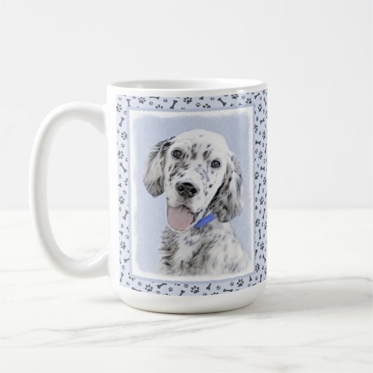 English Setter Blue Belton Malerei Hund Art Kaffeetasse (Links)