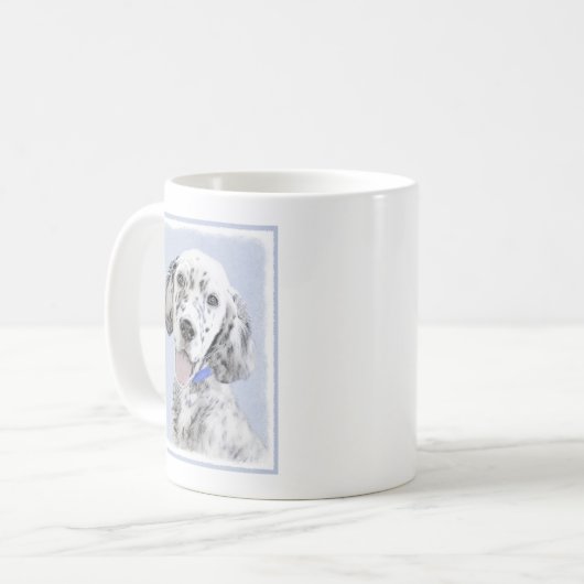 English Setter Blue Belton Malerei Hund Art Kaffeetasse (Vorderseite Links)
