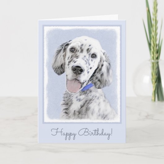 English Setter Blue Belton Malerei Hund Art Karte (Vorderseite)