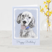 English Setter Blue Belton Malerei Hund Art Karte (Gelbe Blume)