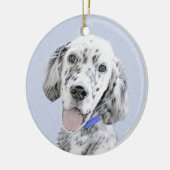 English Setter Blue Belton Malerei Hund Art Keramikornament (Links)