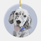 English Setter Blue Belton Malerei Hund Art Keramikornament (Hinten)